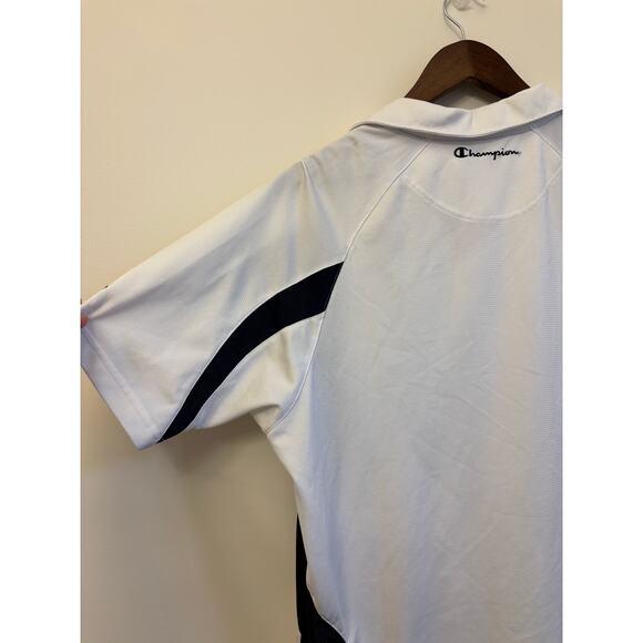 Champion Double Dry Polo Shirt White Navy Athletic Performance Men’s Large - Picture 10 of 11